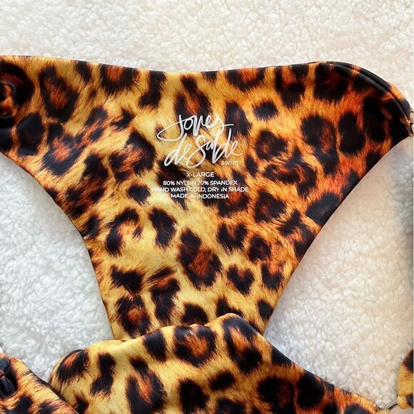 NWOT Joues De Sable Hanna Leopard Low Cut Swim Bottom Size XL - Picture 5 of 6